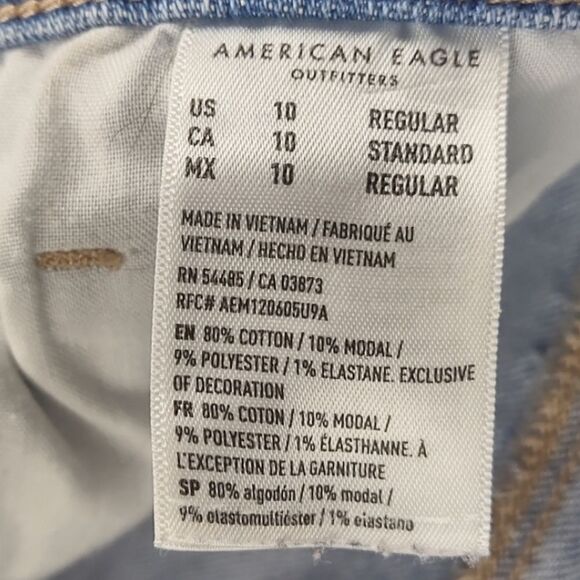 American Eagle Mom Straight Jean Size 10 Stretch Distressed - Picture 5 of 5